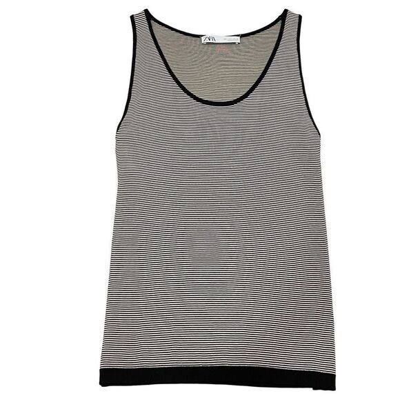 Chic Black and Tan Striped Tank Top - Picture 1 of 9
